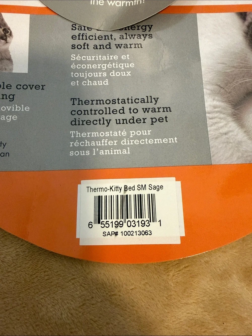 K&H Pet Products Thermo-Kitty Bed Indoor Heated Cat Bed, Sage, Small